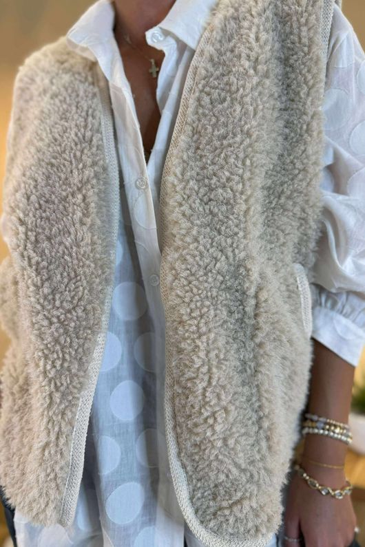 Made in Italy Arlo Sherpa Gilet Natural /10 =